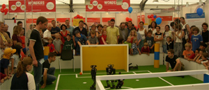 Soccer robots at the Wissenschaftssommer 2006.