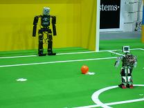 Kidsize robots during penalty kick.