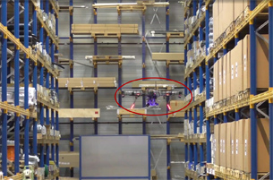 InventAIRy copter in Panopa warehouse